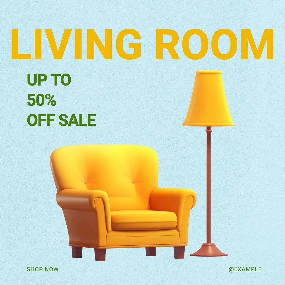 Furniture sale Instagram post template, editable text