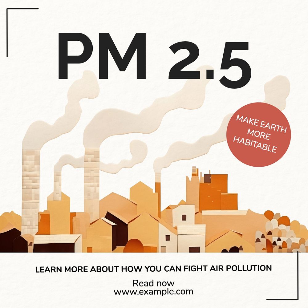 Air pollution campaign Instagram post template, editable text