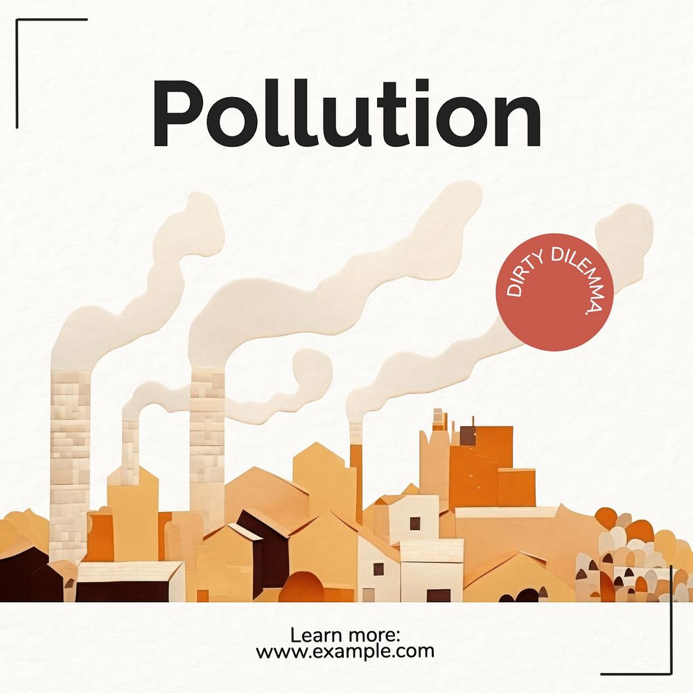 Pollution Instagram post template, editable text