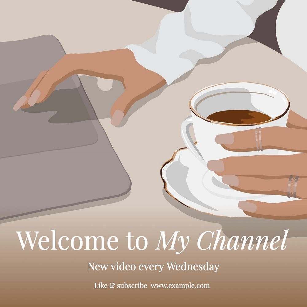 Welcome to my channel Instagram post template, editable text