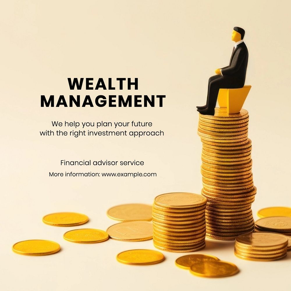 Wealth management Instagram post template, editable text