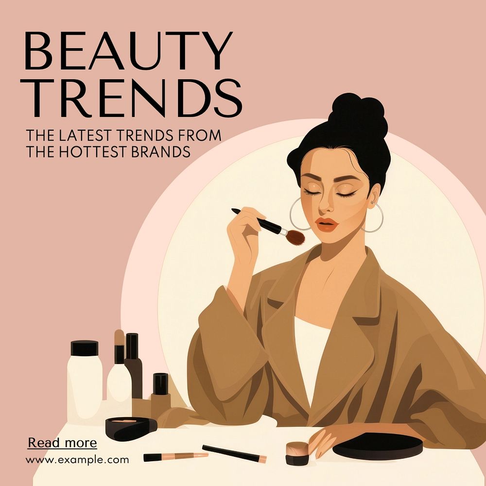 Beauty trends Instagram post template, editable text