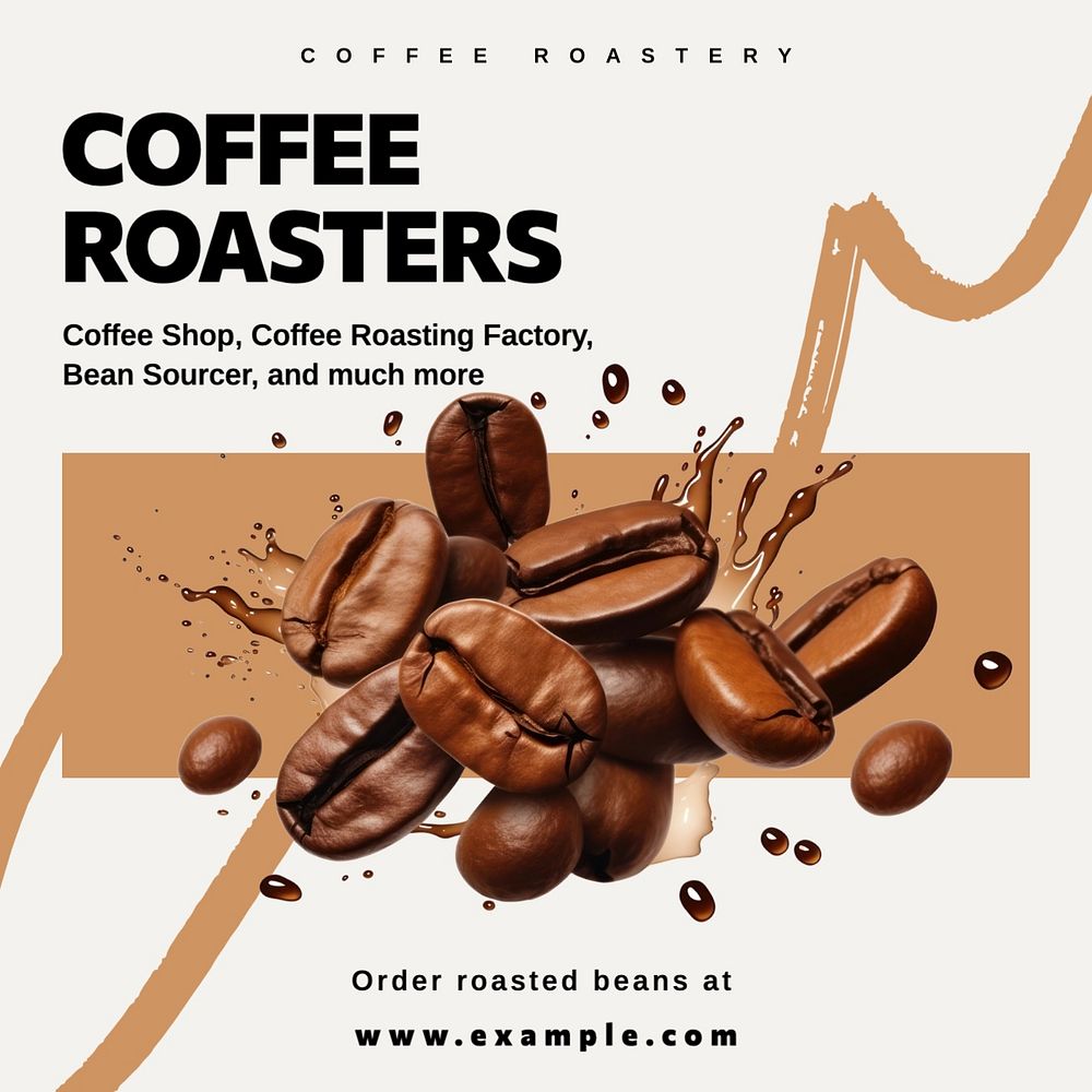 Coffee roasters Instagram post template, editable text