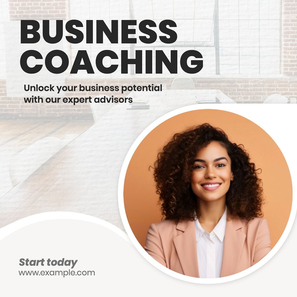 Business coaching Instagram post template, editable text