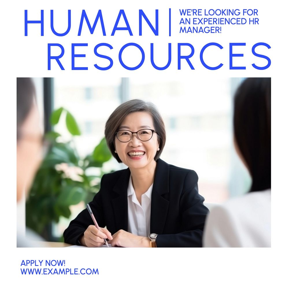 Human resources Instagram post template, editable text