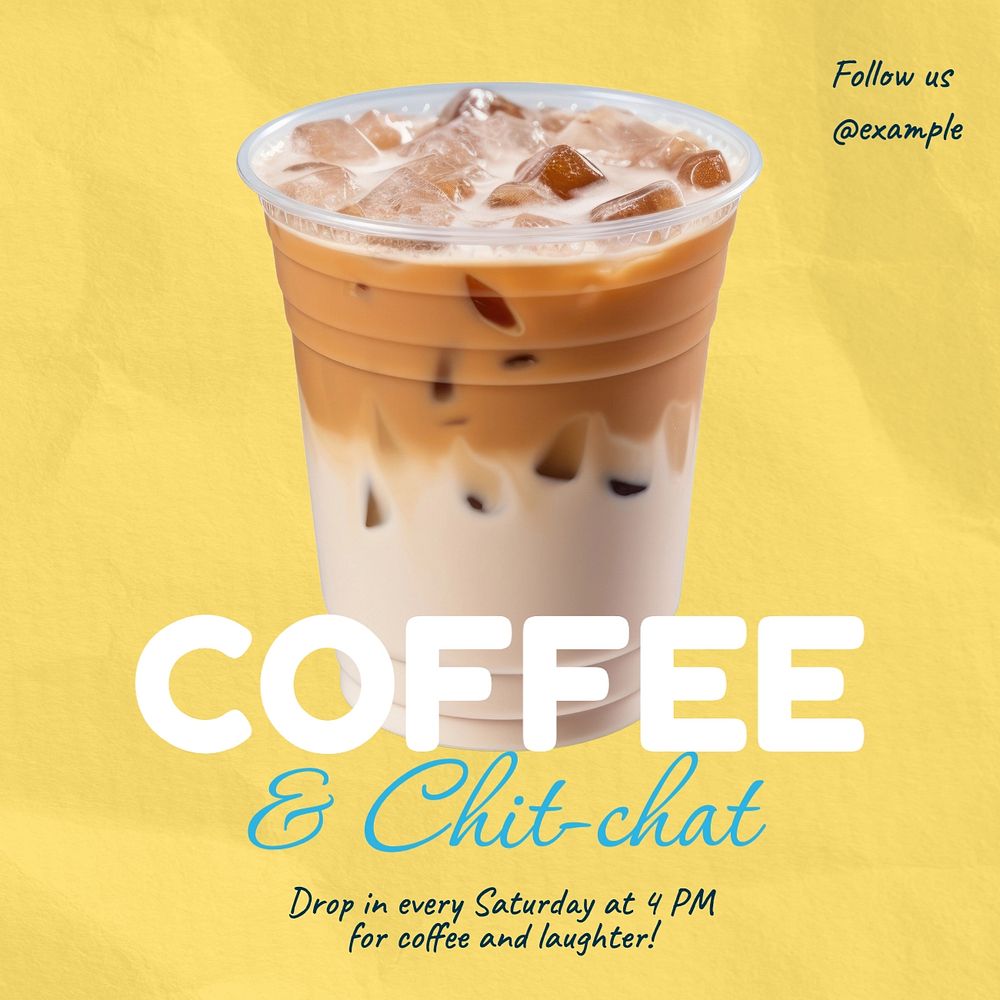 Coffee and chit chat Instagram post template, editable text