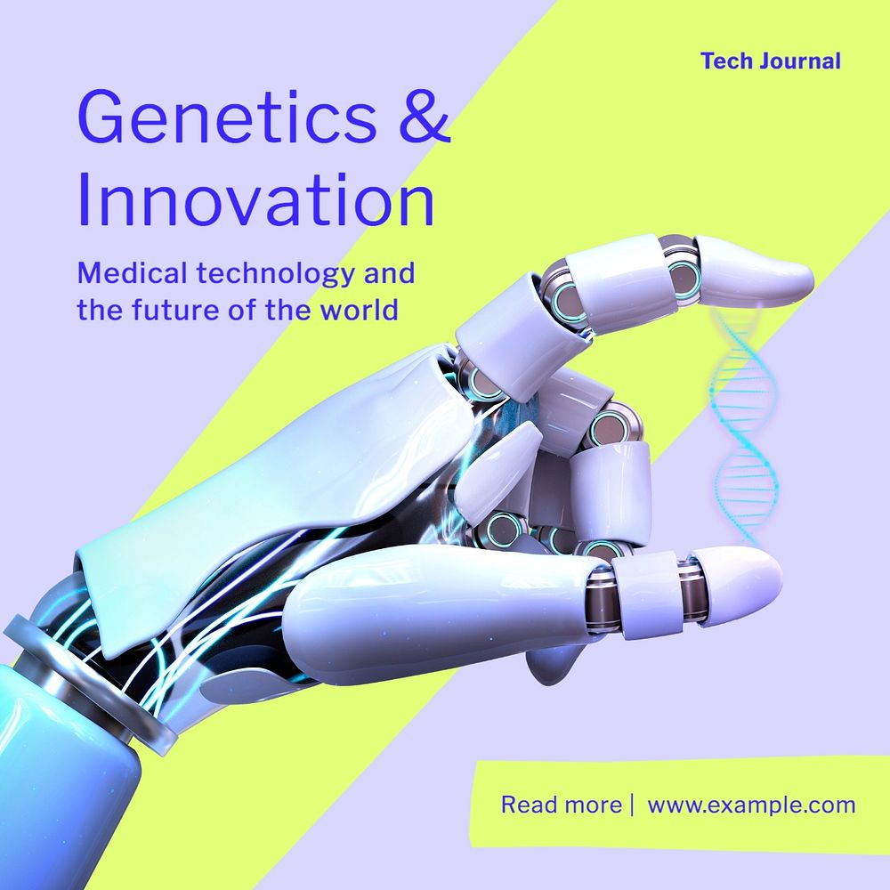 Genetics & innovation Instagram post template, editable text