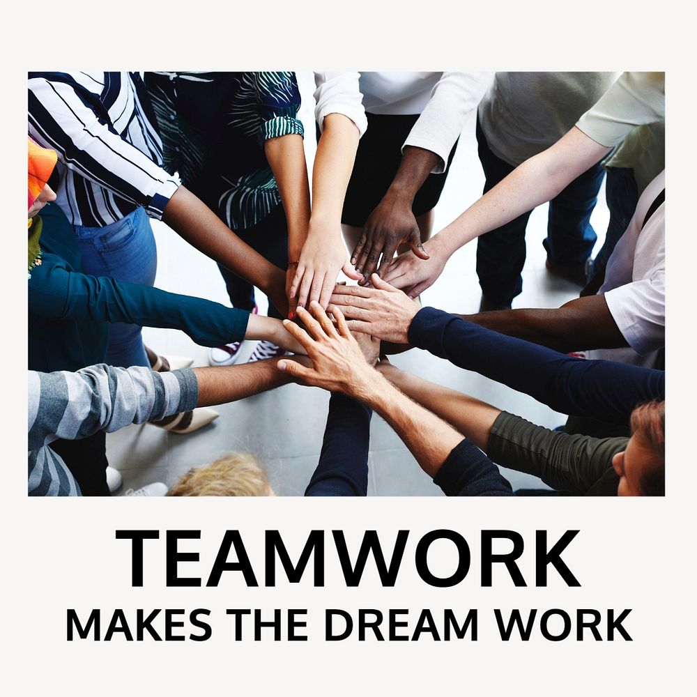 Teamwork Instagram post template, editable text