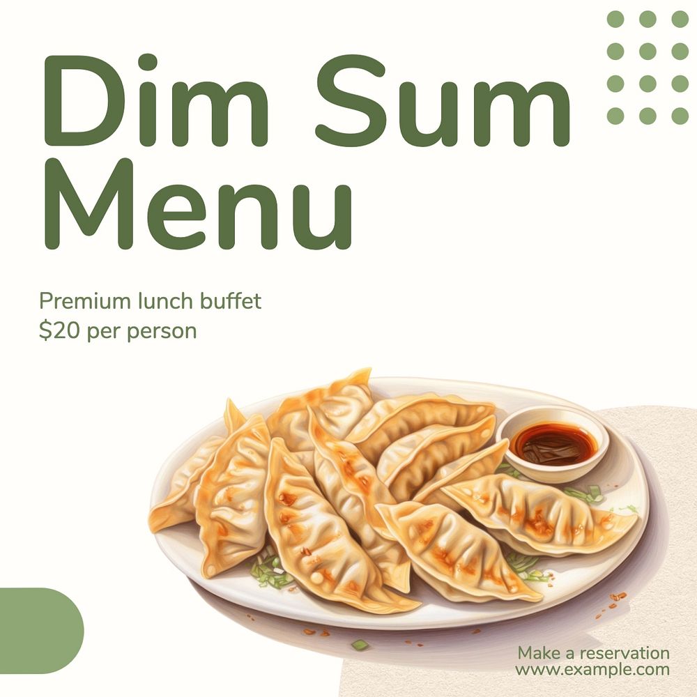 Dim sum Instagram post template, editable text