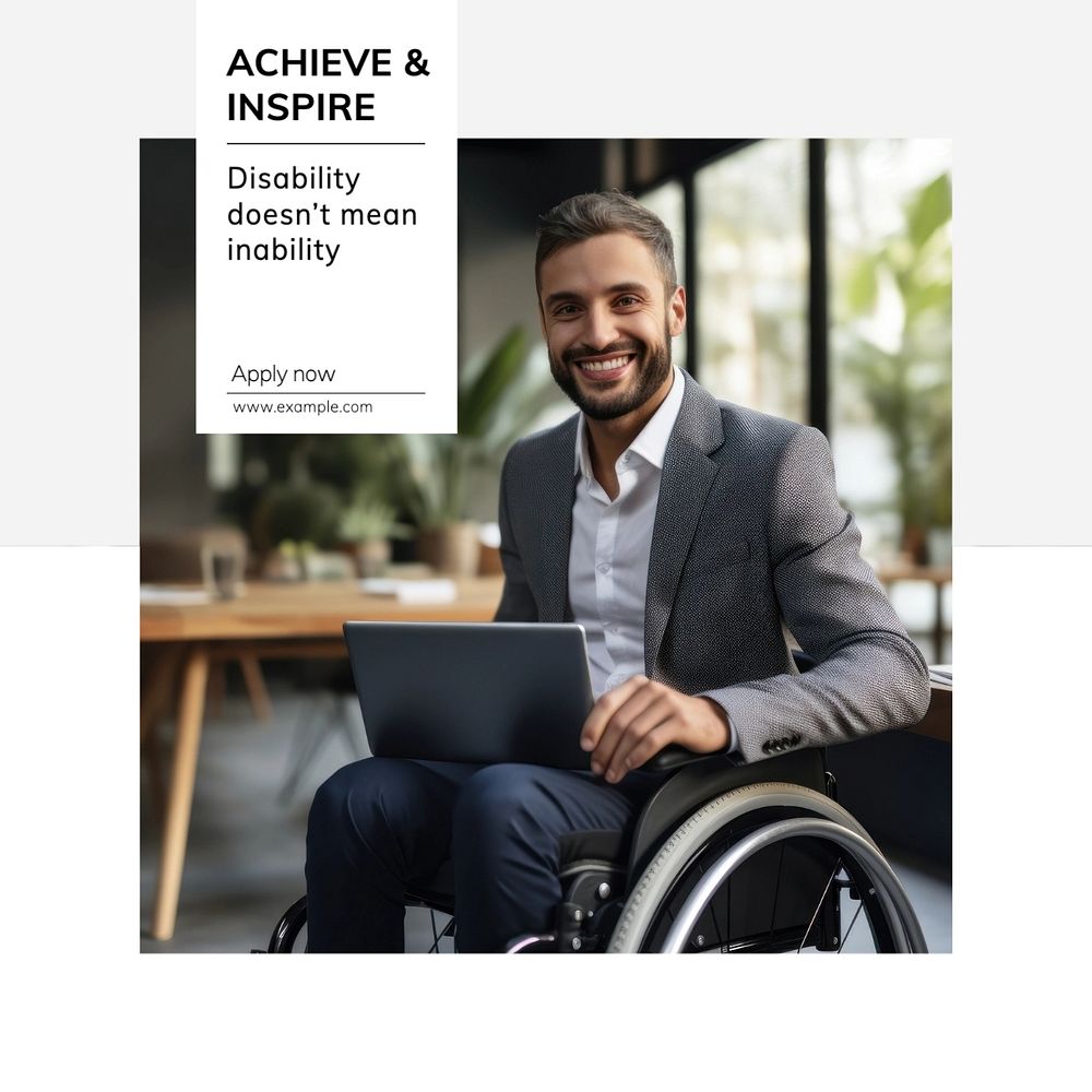 Achieve & inspire Instagram post template, editable text