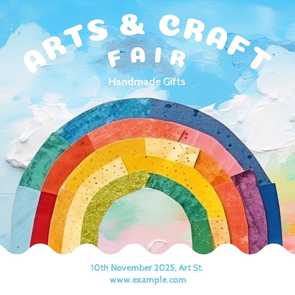 Art & craft fair Instagram post template, editable text