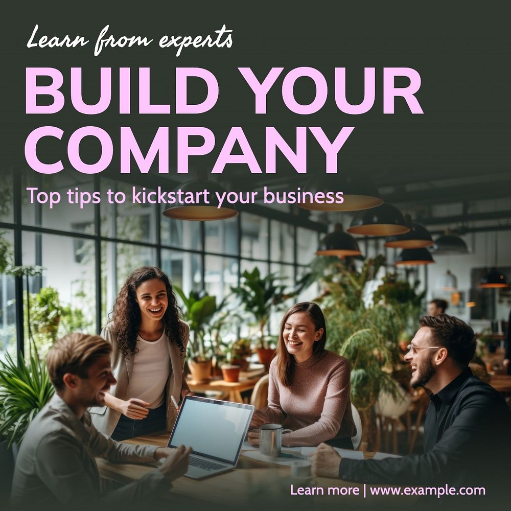 Build your company Instagram post template, editable text