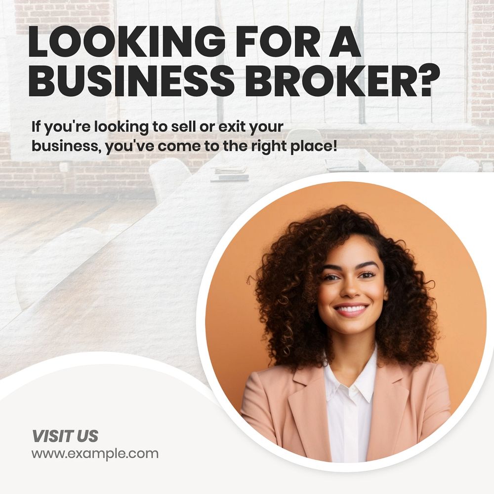 Business broker Instagram post template, editable text