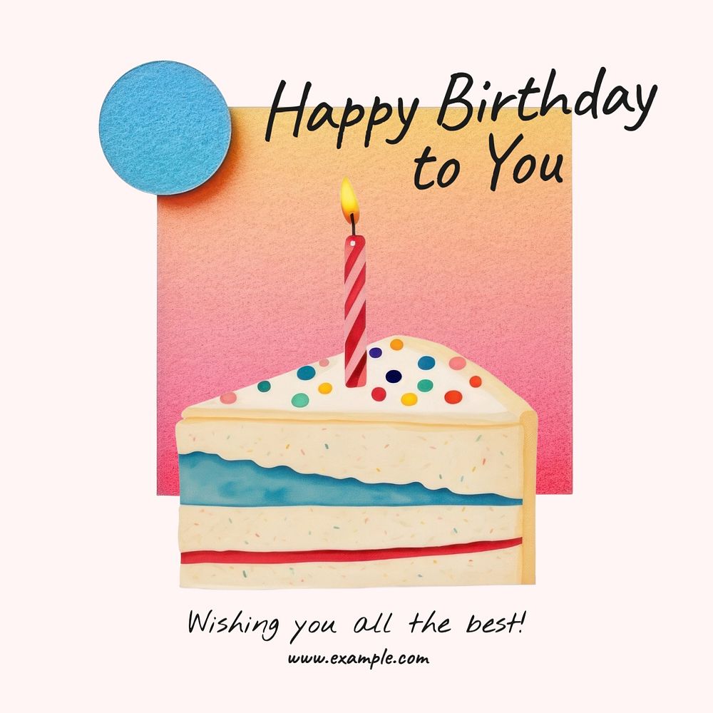 Happy birthday Instagram post template, editable text