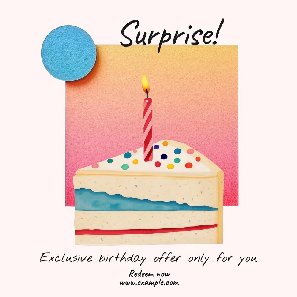 Surprise offer Instagram post template, editable text