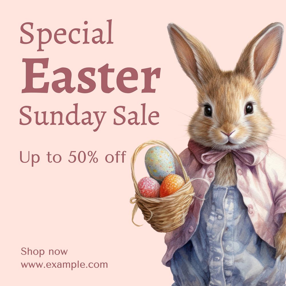 Easter sale Instagram post template, editable text