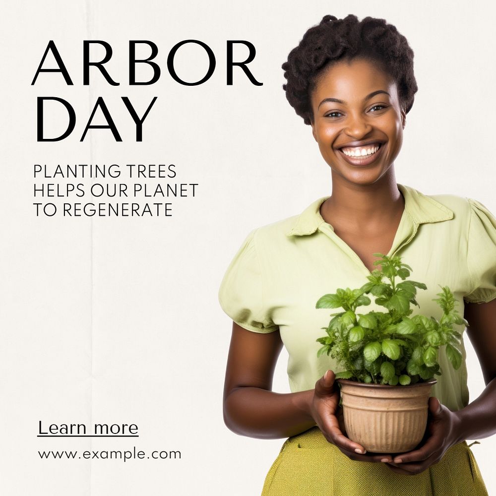 Arbor day Instagram post template, editable text