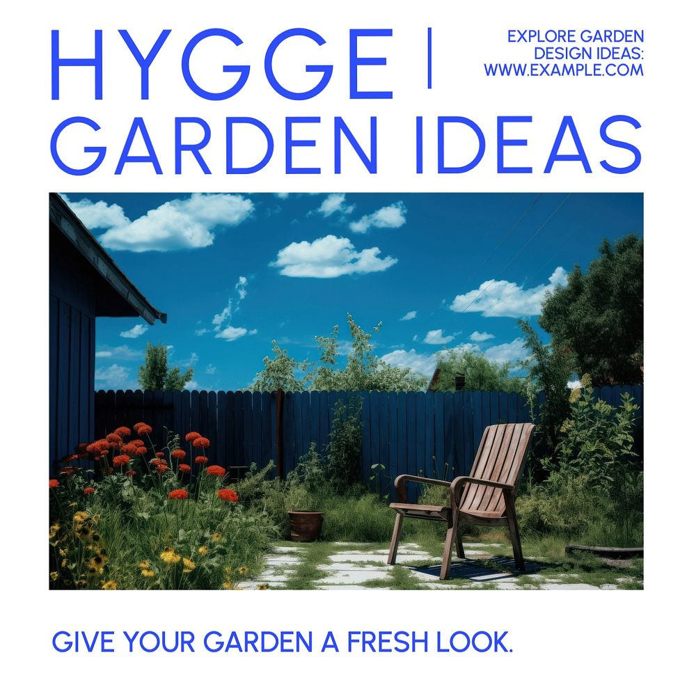 Hygge garden Instagram post template, editable text