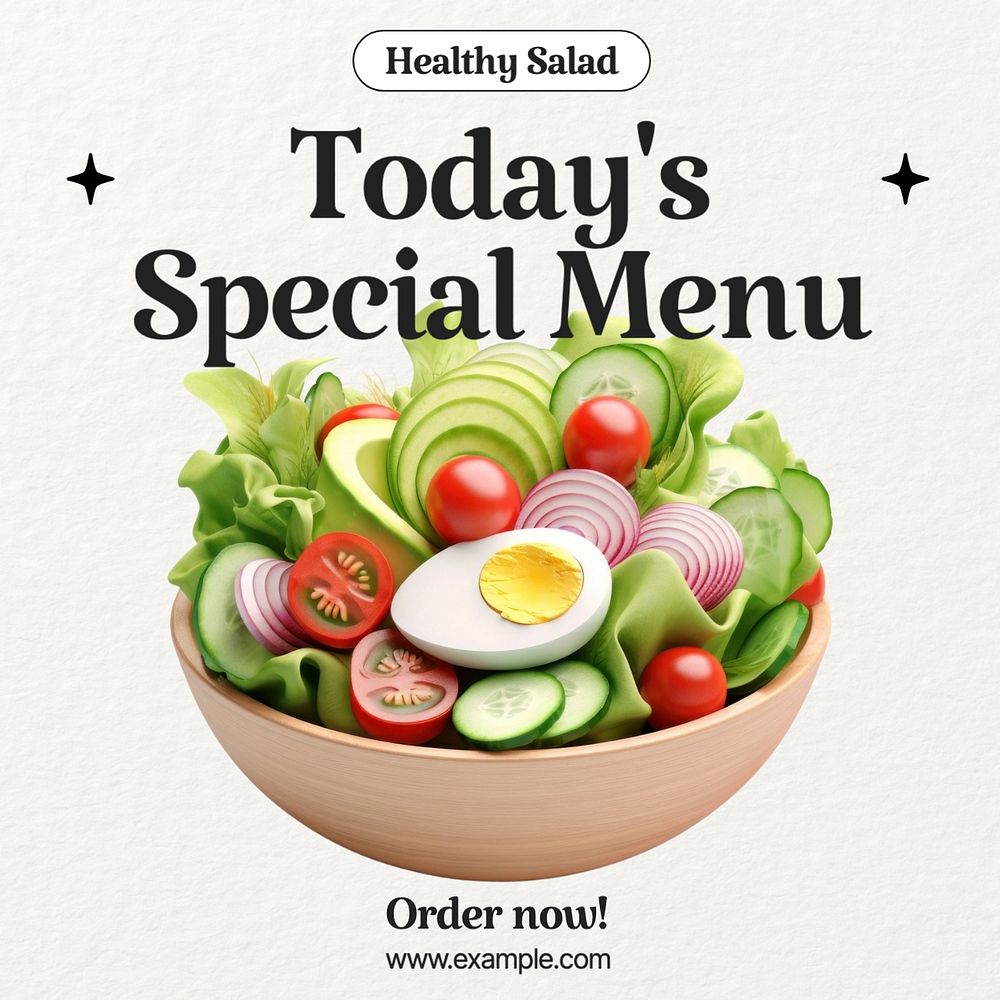 Special menu Instagram post template, editable text