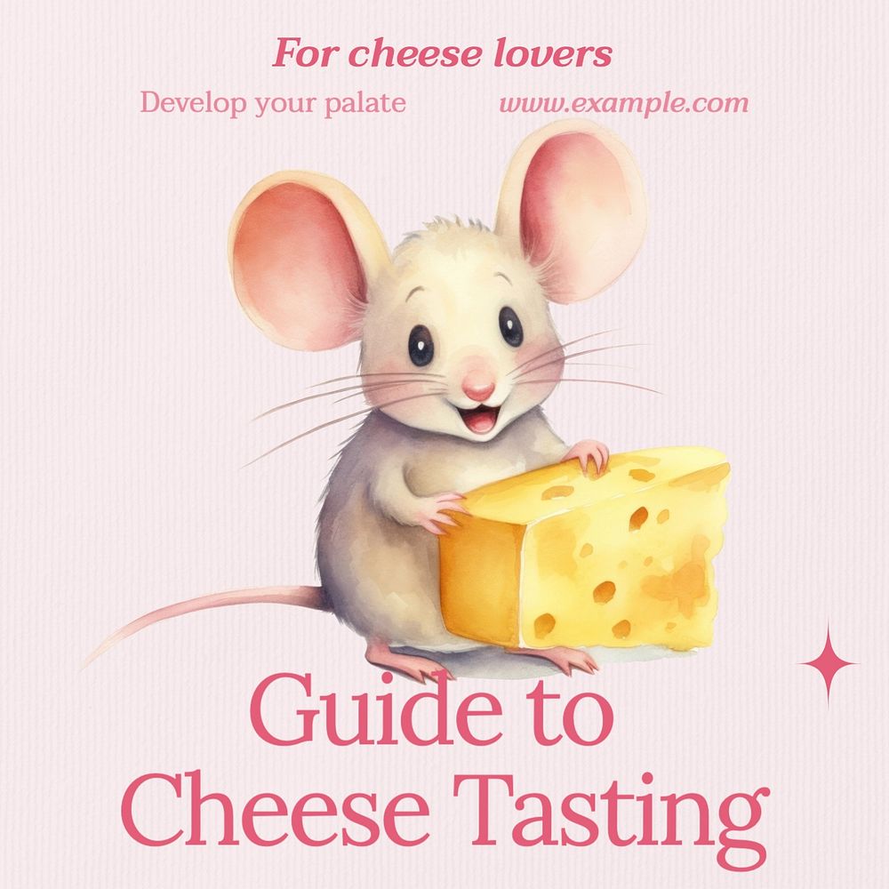 Cheese tasting Instagram post template, editable text