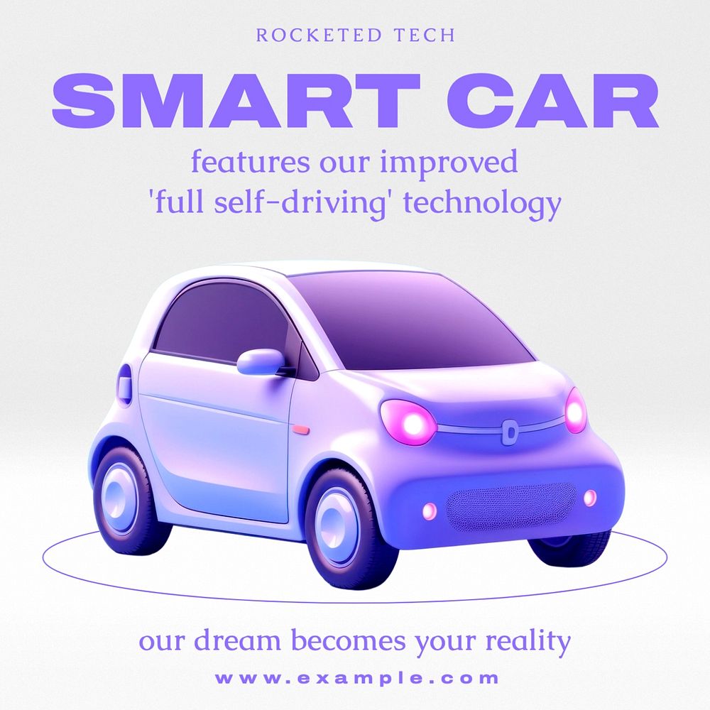 Smart car Instagram post template, editable text