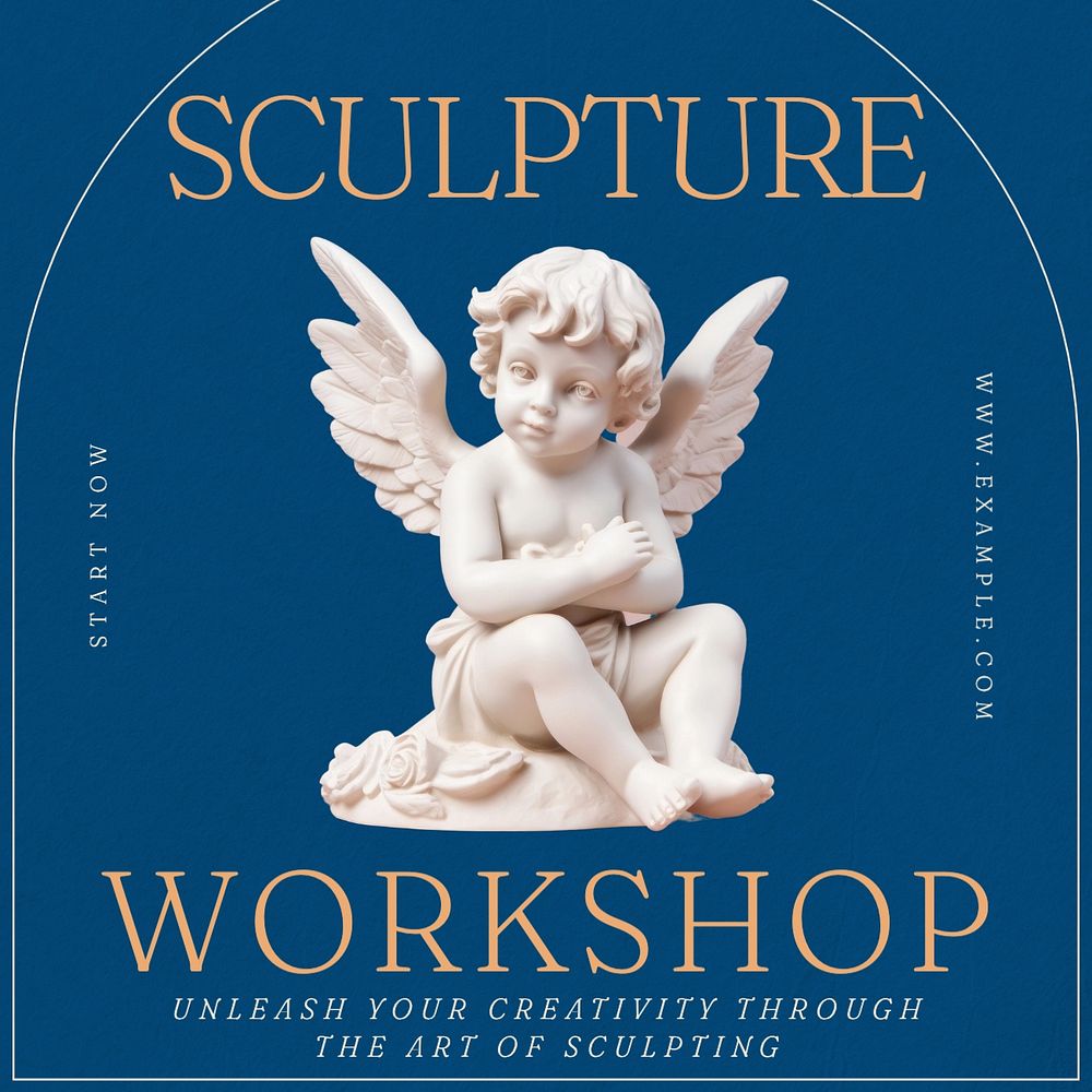 Sculpture workshop Instagram post template, editable text