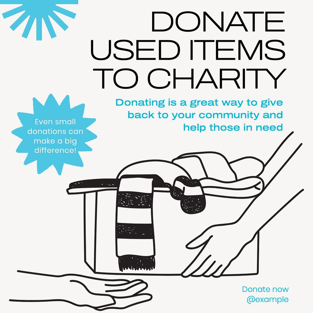 Donate to charity Instagram post template, editable text