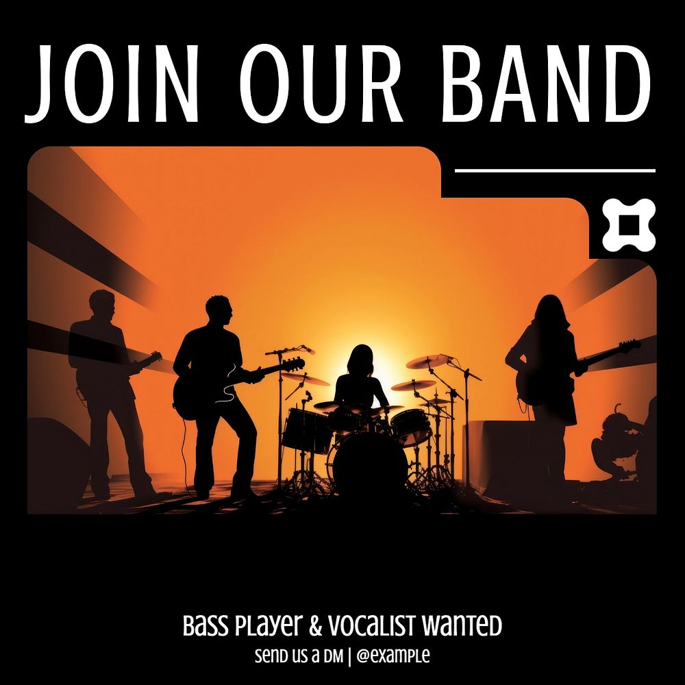 Join our band Instagram post template, editable text