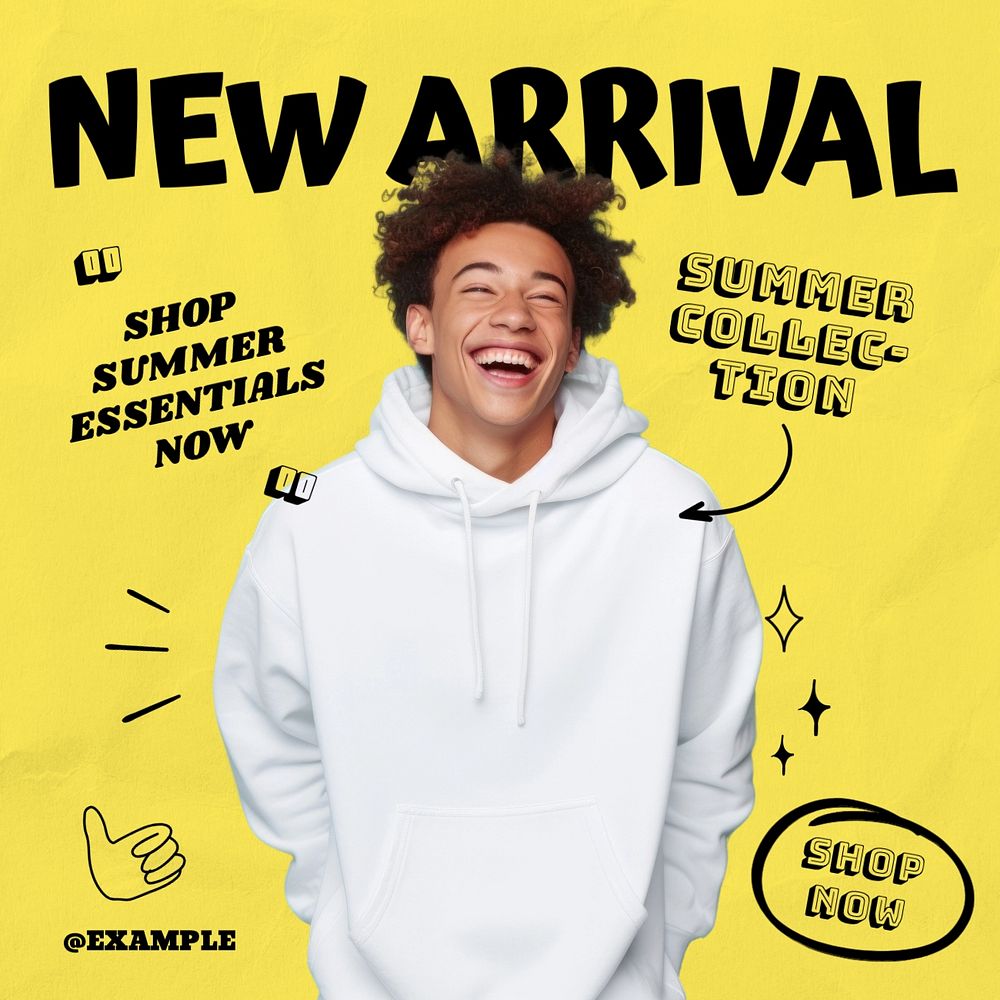 Summer collection Instagram post template, editable text