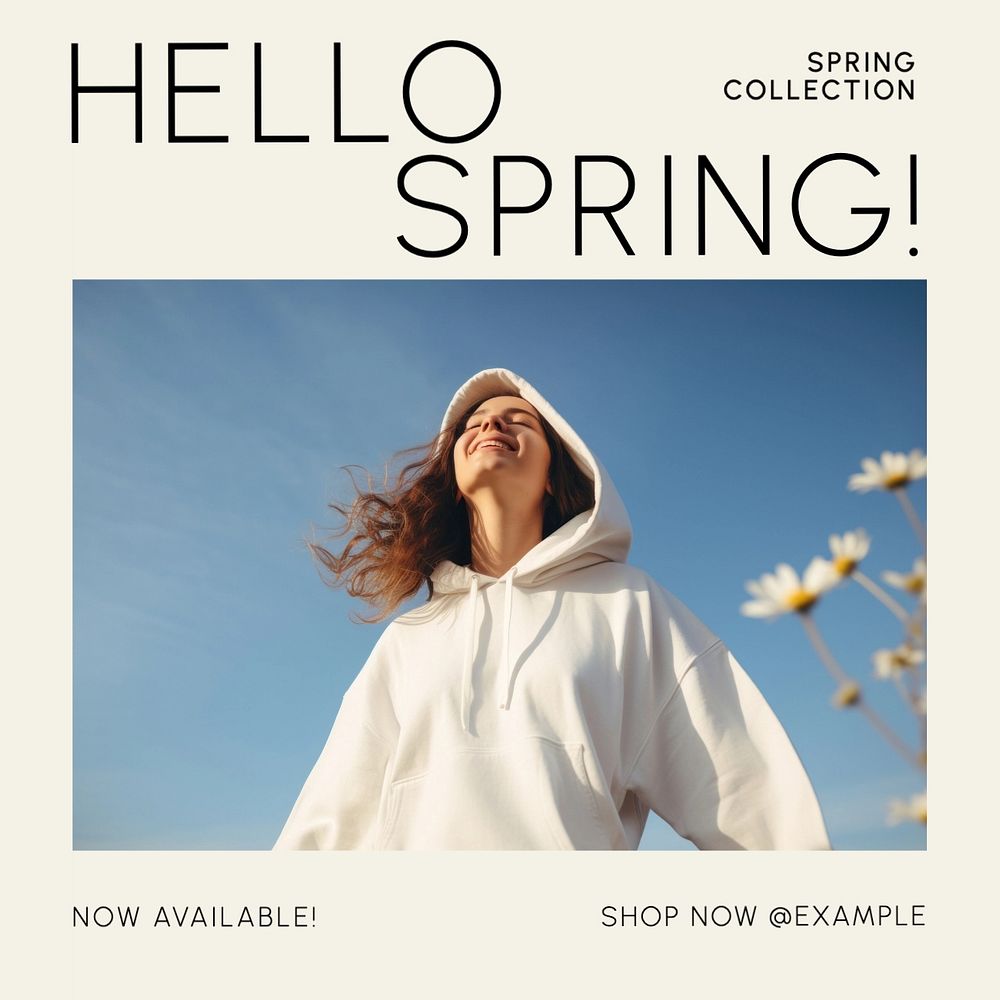 Spring collection Instagram post template, editable text