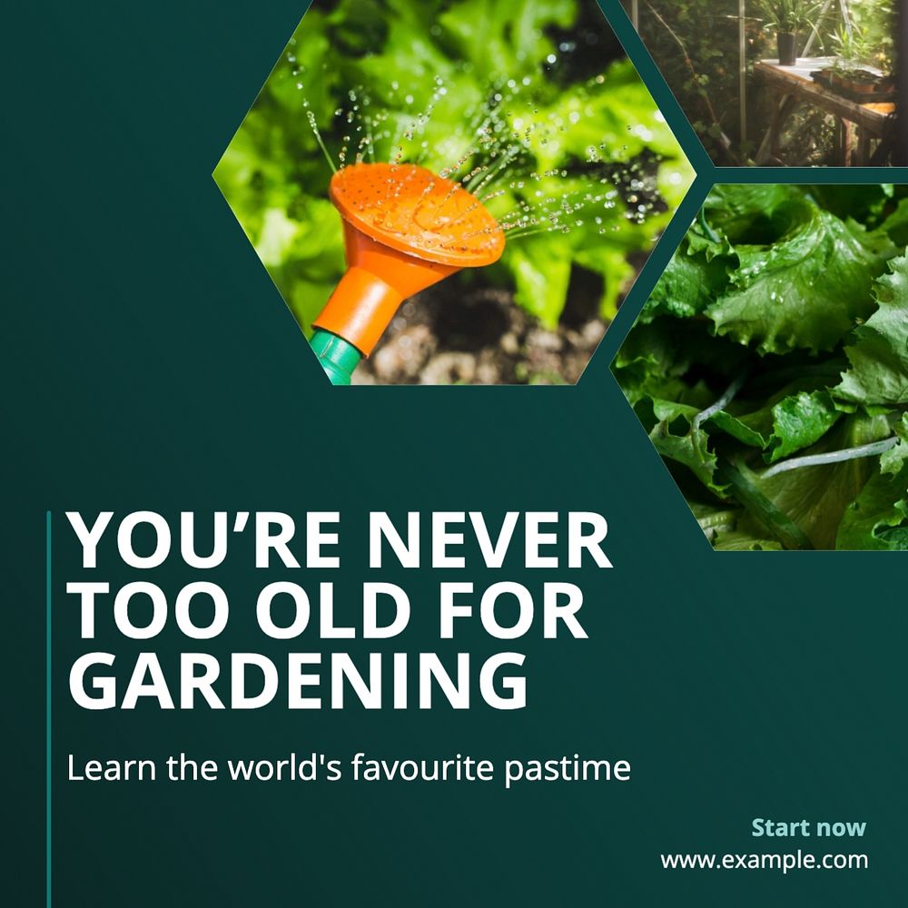 Gardening Instagram post template, editable text