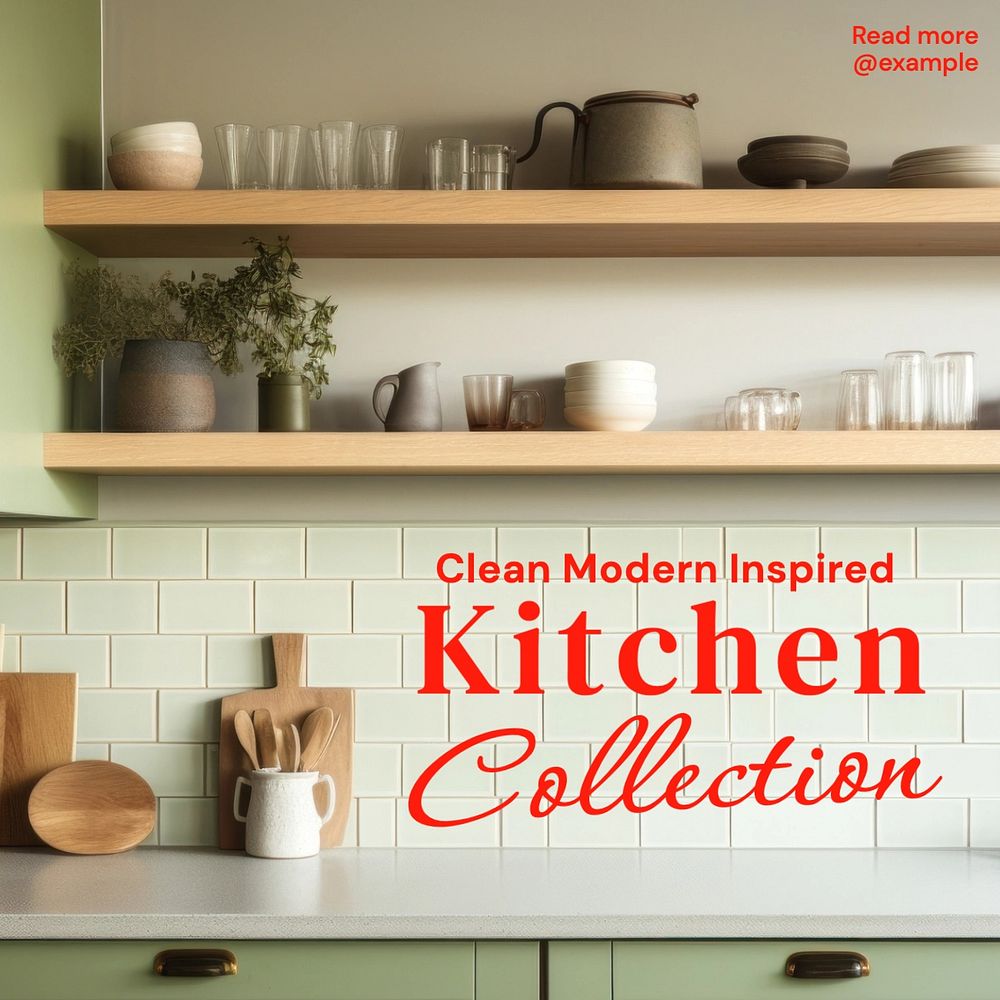 Kitchen Instagram post template, editable text