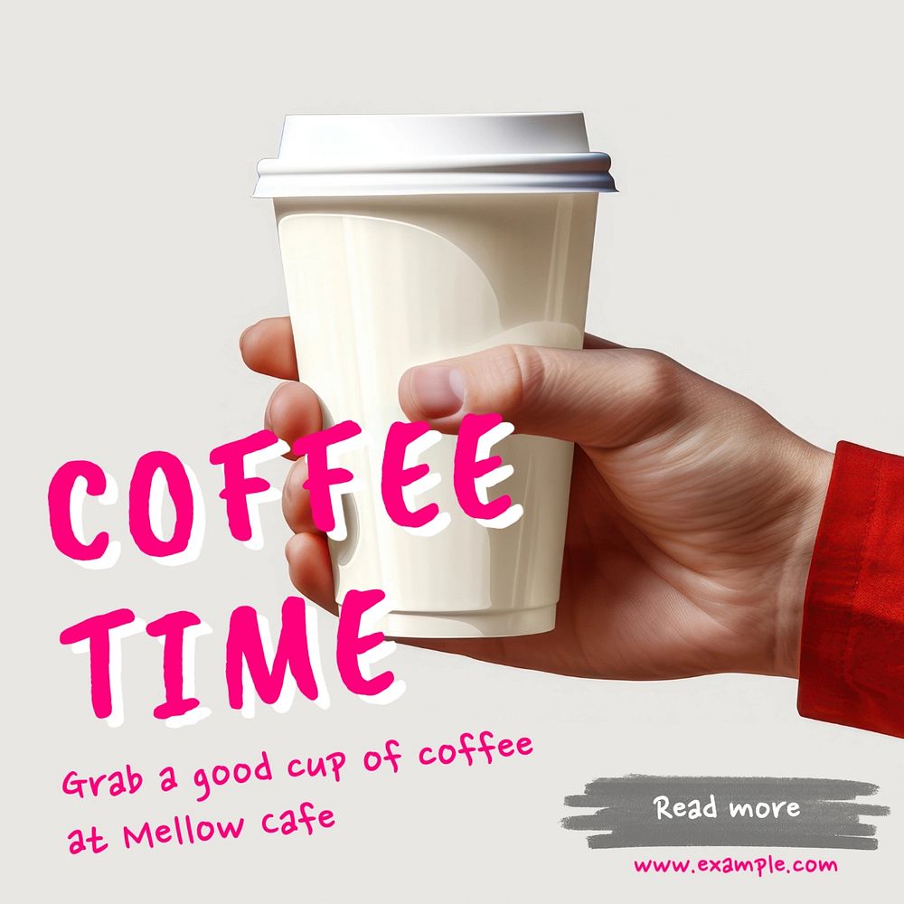 Coffee time Instagram post template, editable text