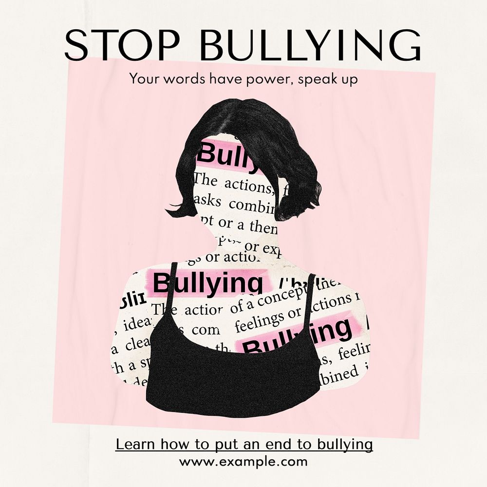 Stop bullying Instagram post template, editable text