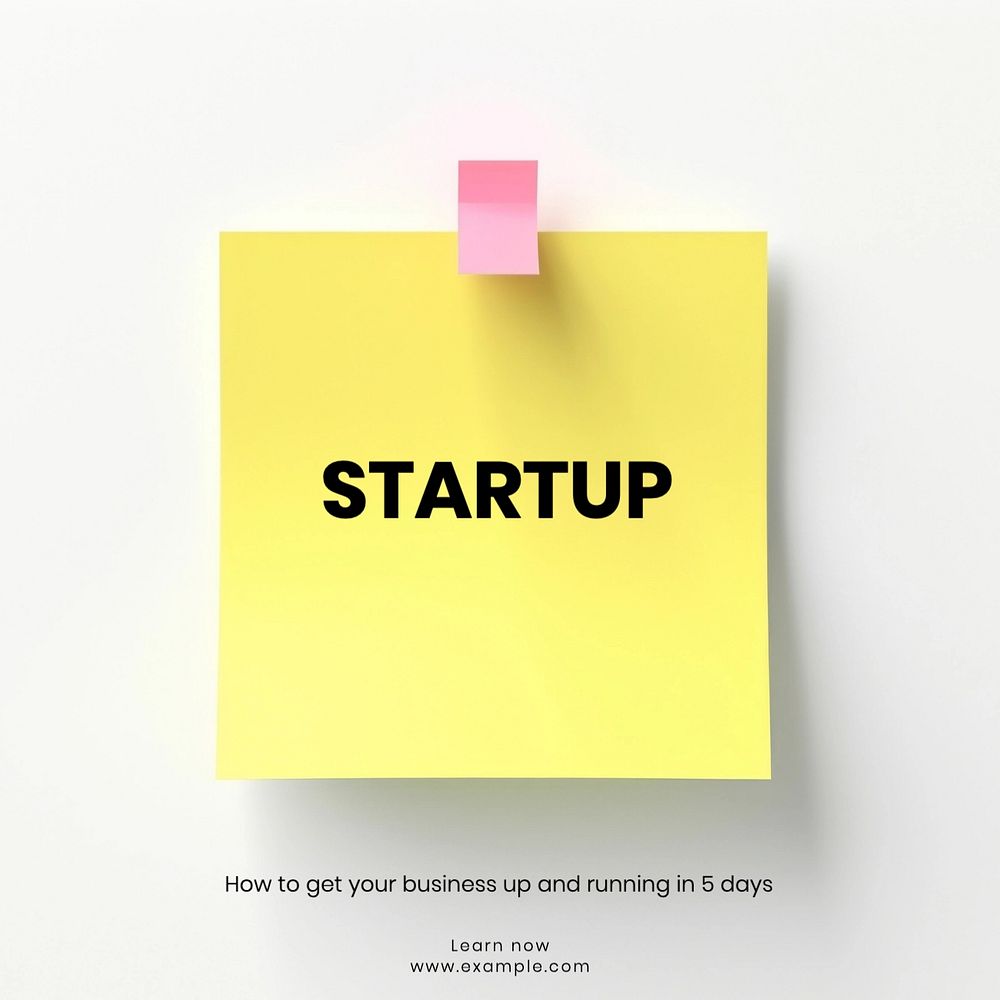 Startup Instagram post template, editable text