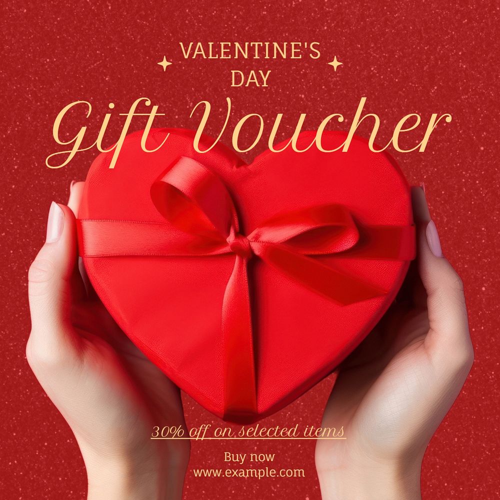 Valentine's Day voucher Instagram post template, editable text