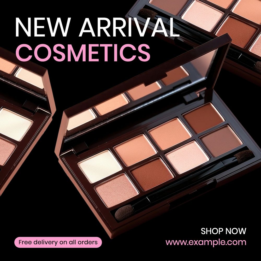 New arrival cosmetics Instagram post template, editable text