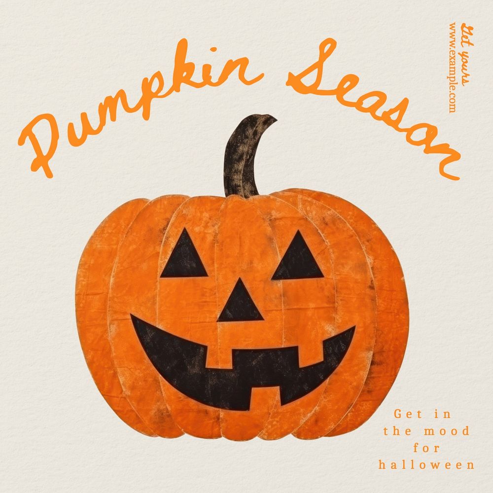 Pumpkin season post template, editable social media design