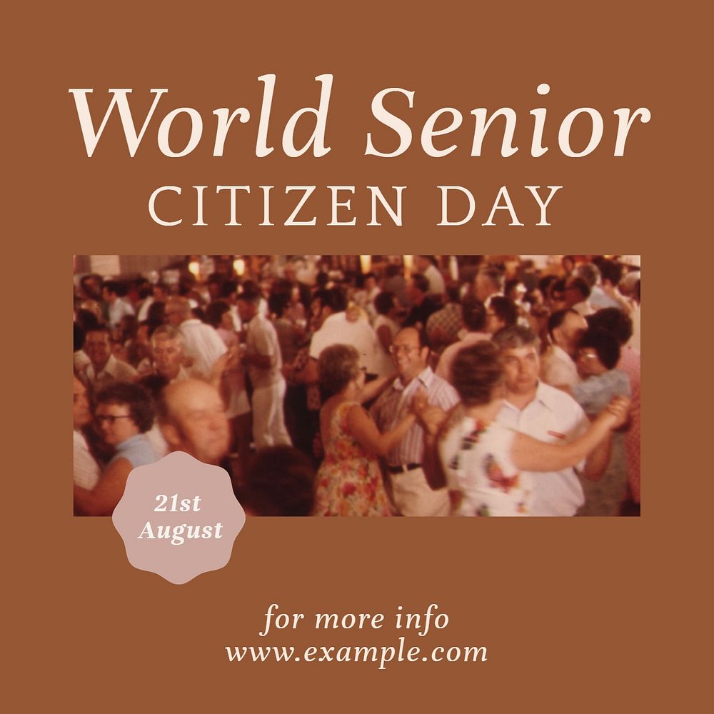 Senior citizen day Instagram post template, editable design