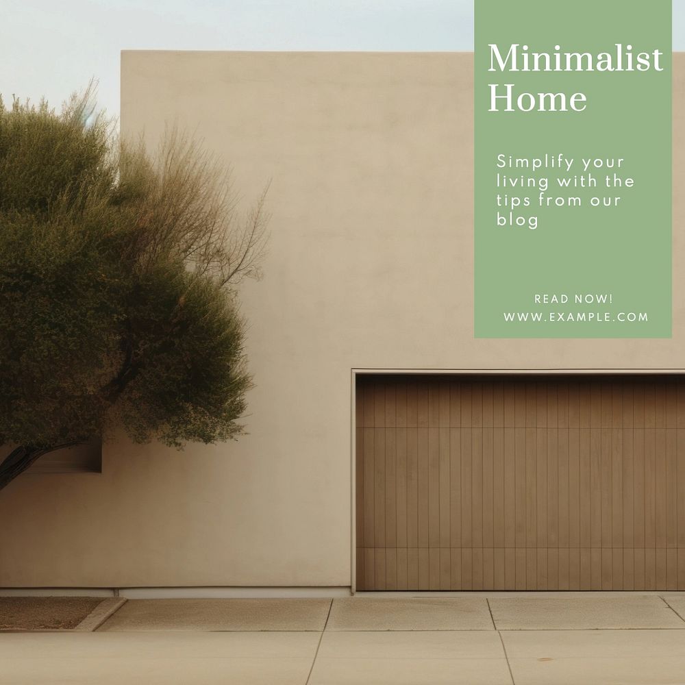 Minimalist home Instagram post template, editable text