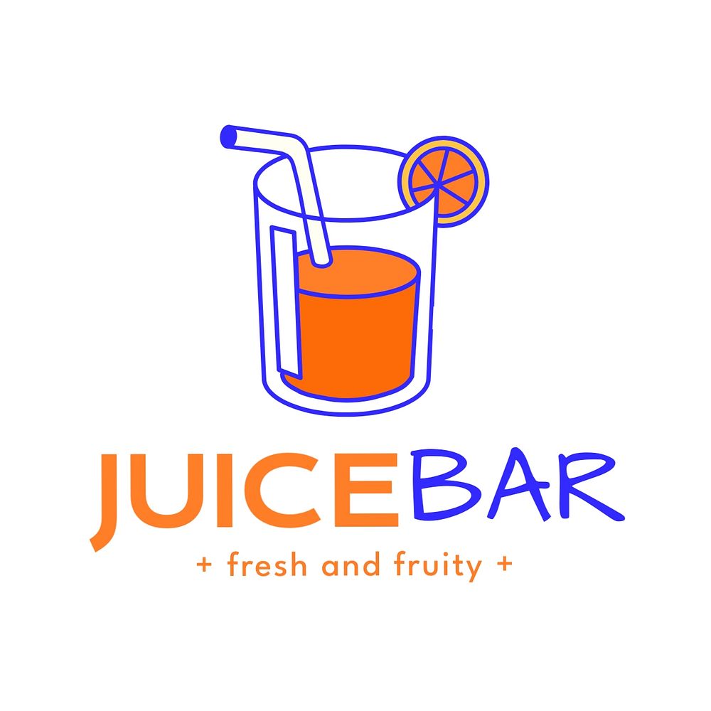 Juice bar logo template, editable design
