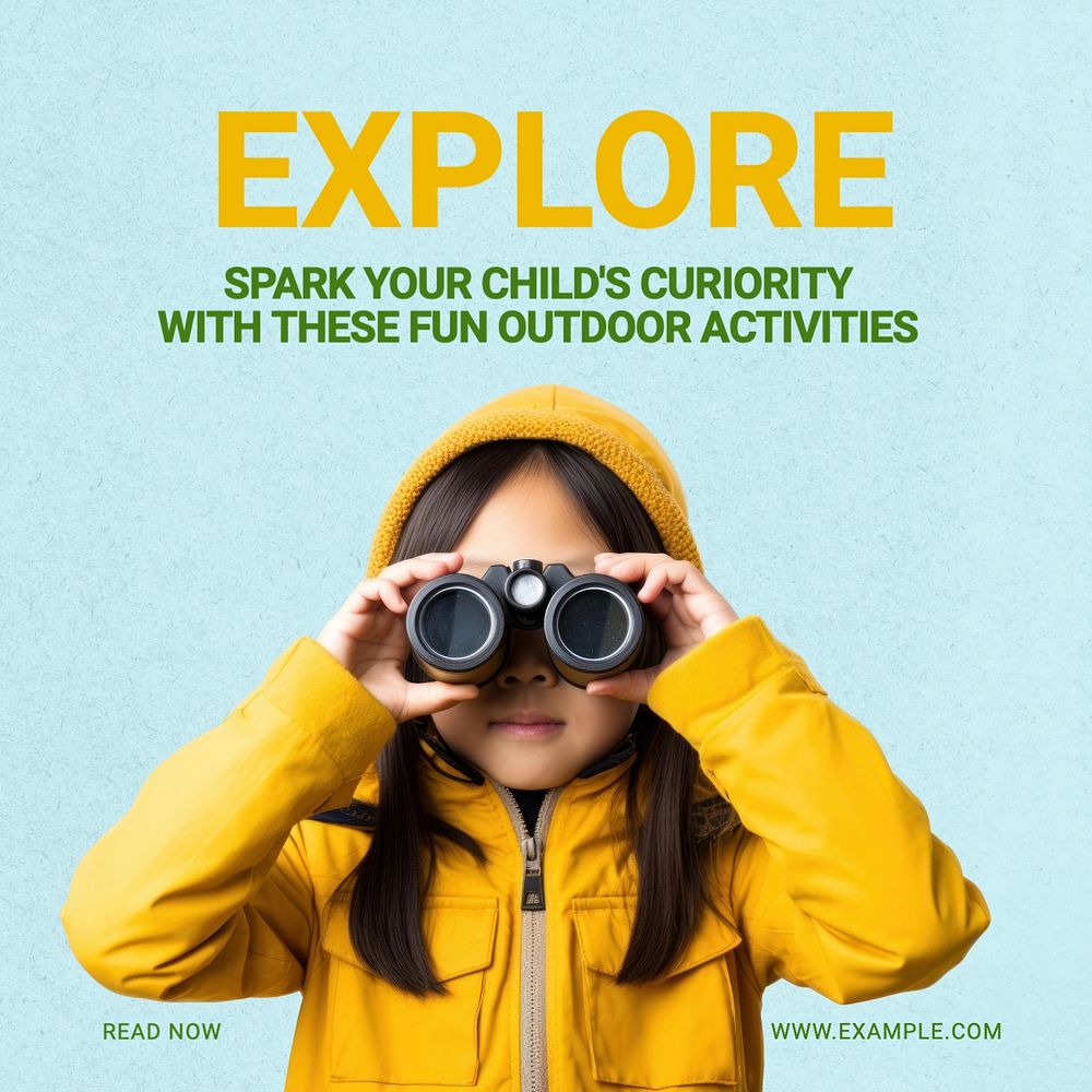 Children activity Instagram post template, editable text