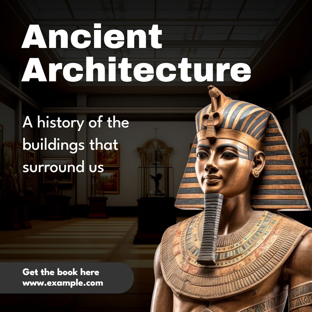 Ancient architecture Instagram post template, editable text