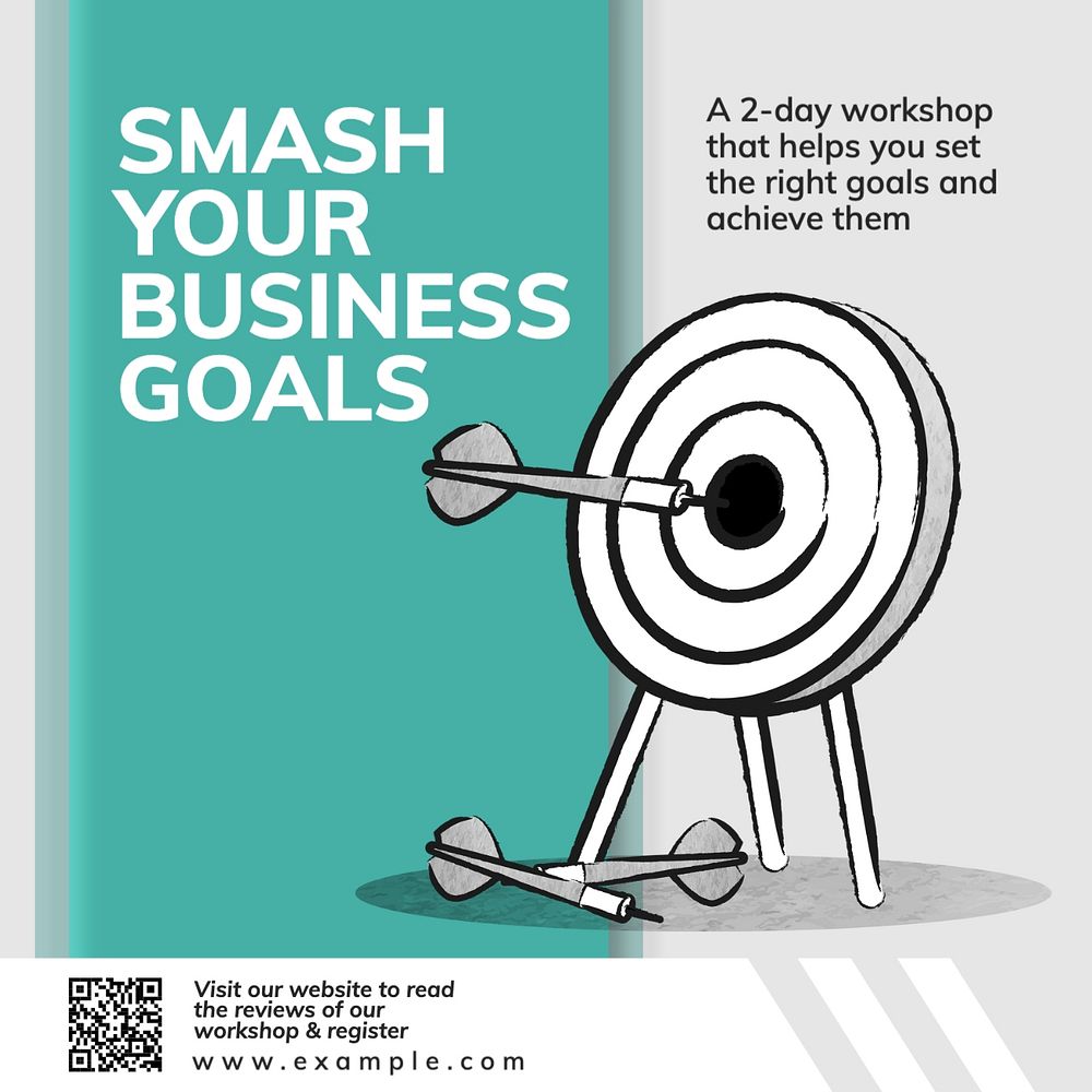 Business goal workshop Instagram post template, editable text