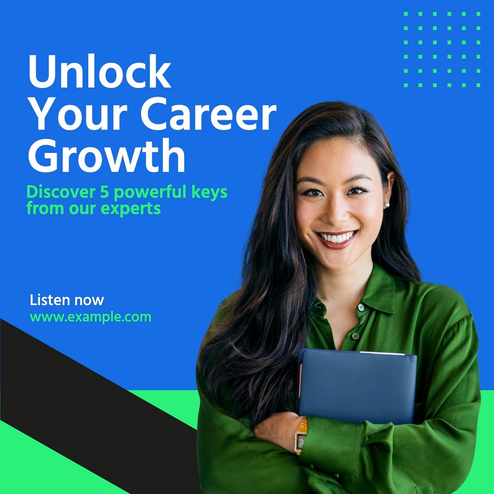 Career growth Instagram post template, editable text