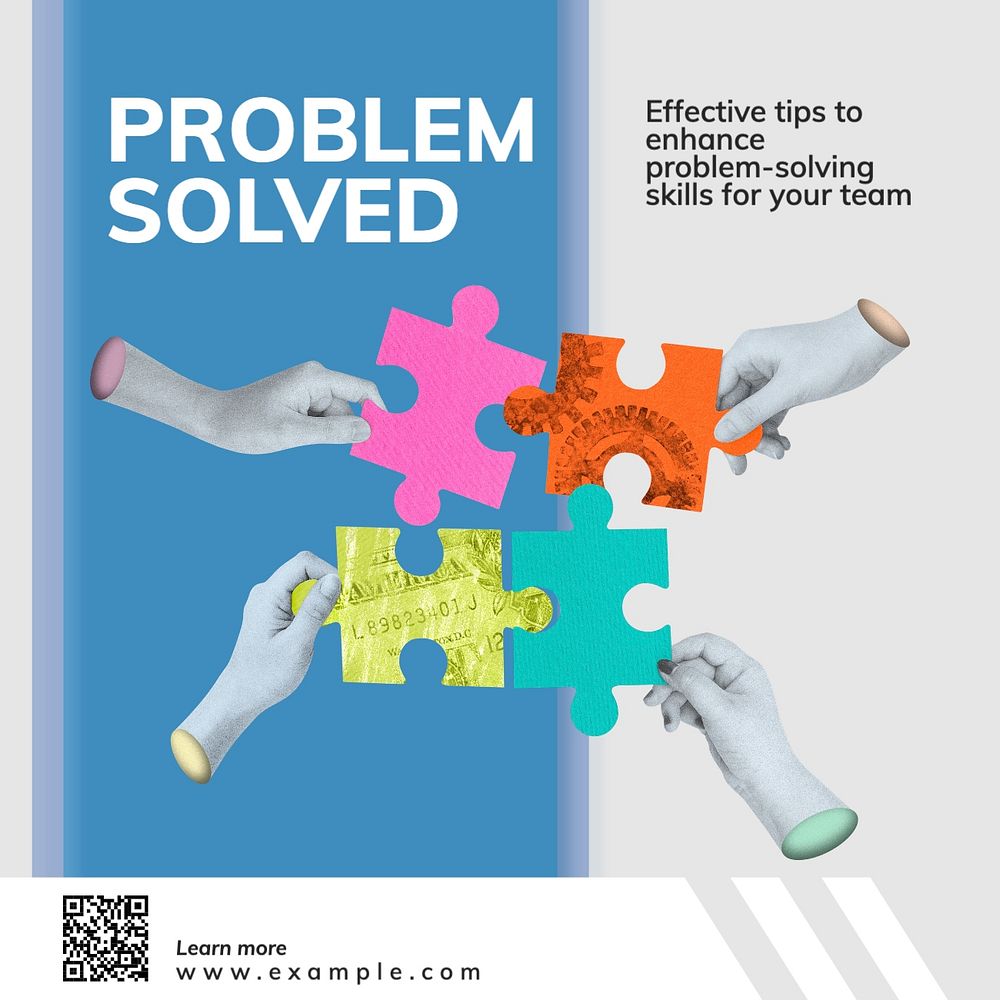 Problem solved Instagram post template, editable text