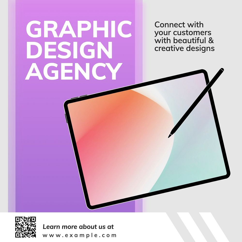 Graphic design agency Instagram post template, editable text