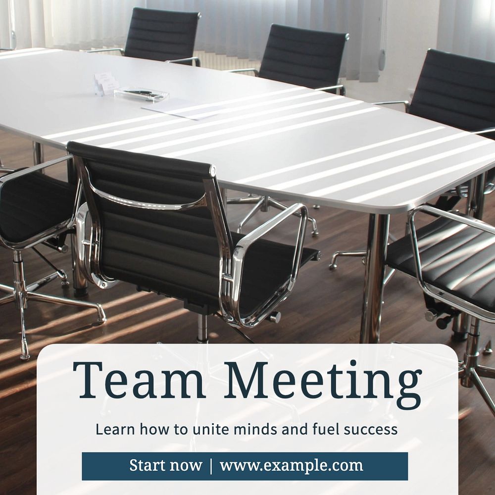 Team meeting Instagram post template, editable text