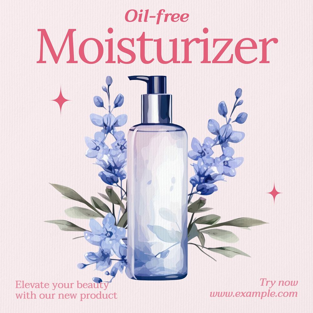 Moisturizer & cream Instagram post template, editable text