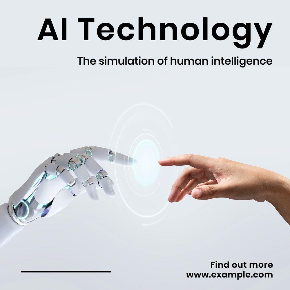 AI Technology Instagram post template, editable text